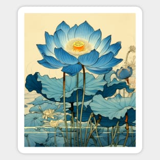 Egyptian Blue Lotus Flower Magnet